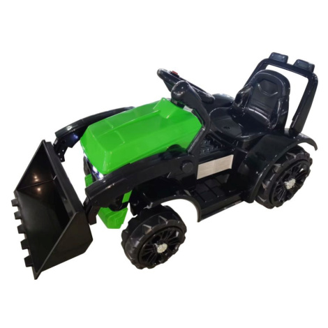 mamido  Detský elektrický traktor s radlicou zelený