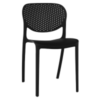 KONDELA Fedra New plastová jedálenská stolička čierna