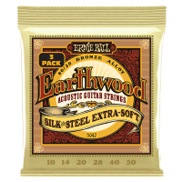 Ernie Ball 3047 Earthwood Silk & Steel Extra Soft 80/20 Bronze 3-Pack