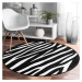 Čierno-biely prateľný okrúhly koberec vhodný pre robotické vysávače ø 100 cm Comfort – Mila Home