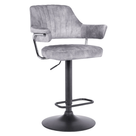 Barová stolička, sivá látka s efektom brúsenej kože, ACANTA P1, poškodený tovar