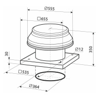 Ventilátor VOK 4E 350 radiálny strešný (VENTS)