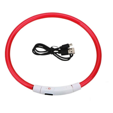 Reedog Full Light USB nabíjací svietiaci obojok pre psy a mačky - červená - L