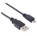 Kábel USB PREMIUMCORD 2.0 Prepojenie A-Micro B. 2 m (čierna)