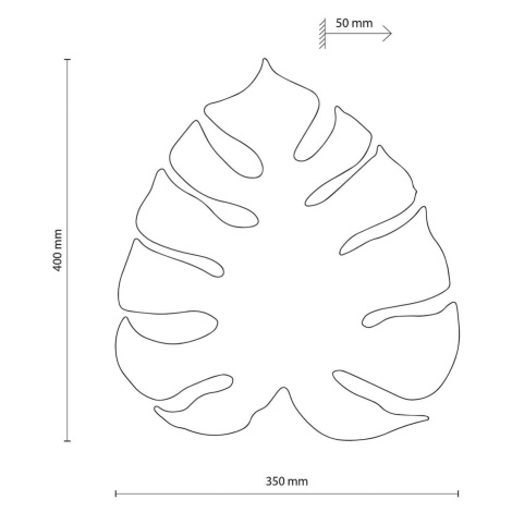 Nástenné svietidlo Envostar Folah, tvar listu, orech, 40 x 35 cm