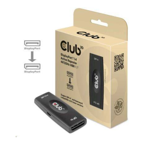 Club3D Active DisplayPort adaptér 1.4 4K120HZ HBR3 (F/F), čierna