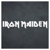 Drevené logo - Iron Maiden, Biela