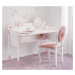 Písací stôl s usb portom susy - biela/ružová