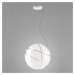 Fabbian Armilla sklenená závesná lampa biela chróm