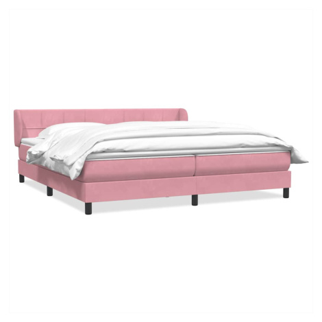 vidaXL Box Spring PosteÄľ s matracmi RuĹľovĂˇ 180x210 cm Zamat