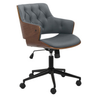 Sivá kancelárska stolička z imitácie kože Emiko – Støraa