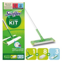 Swiffer Sweeper na podlahy Štartovacia súprava: 1 násada, 8 ks Dry a 3 ks vlhčené obrúsky