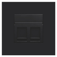 Kryt zásuvky dátovej 2xRJ45 clonky čierna (NIKO)