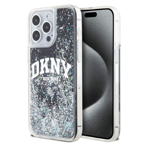 DKNY Liquid Glitter Arch Logo Zadný Kryt pre iPhone 15 Pro Max Black