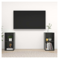 vidaXL TV skrinky 2 ks lesklé sivé 72,5x35x36,5 cm drevotrieska