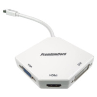 PremiumCord adaptér Mini DisplayPort - HDMI + DVI + VGA 1080p