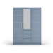 Modrá šatníková skriňa so zrkadlom 147x200 cm Burren - Cosmopolitan Design