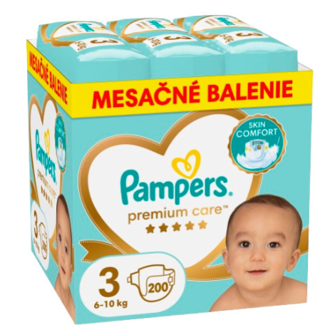 PAMPERS Plienky jednorázové Premium Care veľ. 3 (6-10 kg) - mesačné balenie 200 ks