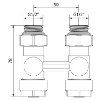 Mexen Mexen, dvojrúrkový radiátorový ventil DN50, priamy 1/2