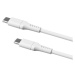 FIXED Liquid silicone kábel USB-C/USB-C (PD), 2m, USB 2.0, 60W, biely