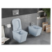 Mexen Teo, závesné WC Rimless s WC doskou slim, duroplast, šedá-modrá matná, 30854069