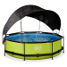 Bazén so strieškou a filtráciou Lime pool Exit Toys kruhový oceľová konštrukcia 300*76 cm zelený