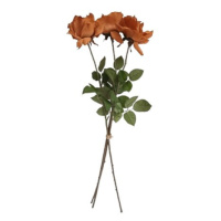 Umelá kvetina Ruža medená, 74 cm, 3 ks