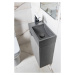 SAPHO - CREST L betónové umývadlo vrátane výpuste, 40x22cm, čierny granit AR403