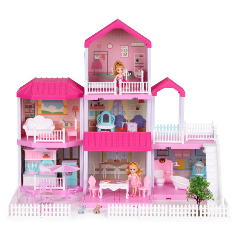 Veľký domček pre bábiky VILLA s nábytkom ružový MULTISTORE