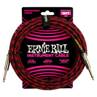 Ernie Ball Braided Instrument Cable 18' Red Black