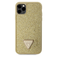 Guess Rhinestones Triangle Metal Logo Kryt pre iPhone 11 Pro Gold