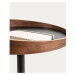 Okrúhly odkladací stolík s doskou v dekore orechového dreva ø 46 cm Kaori – Kave Home