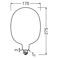 OSRAM LED Vintage 1906 Balloon E27 7,3W 2700K matná stmievateľná