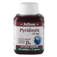 MEDPHARMA Pyridoxín 20 mg (vitamín B6) 60 + 7 tabliet ZADARMO