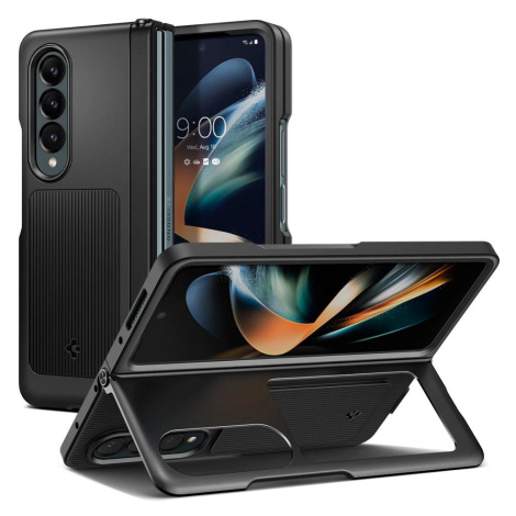 Samsung Galaxy Z Fold4 5G SM-F936B, silikónové puzdro s plastovým rámom, stojan, Spigen Neo Hybr