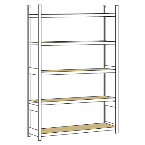 Regál s veľkým rozpätím, s drevotrieskovou doskou, výška 3000 mm SCHULTE