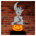 Drevená ozdoba na Halloween - Strašidelný dom, Strieborná