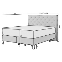NABBI Canara 160 čalúnená manželská posteľ horčicová