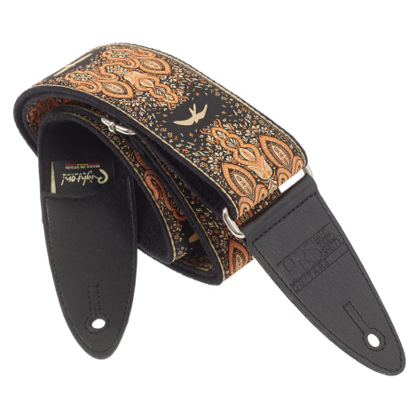 PRS 2" Guitar Strap, Custom Jacquard Birds Fleur, Peach