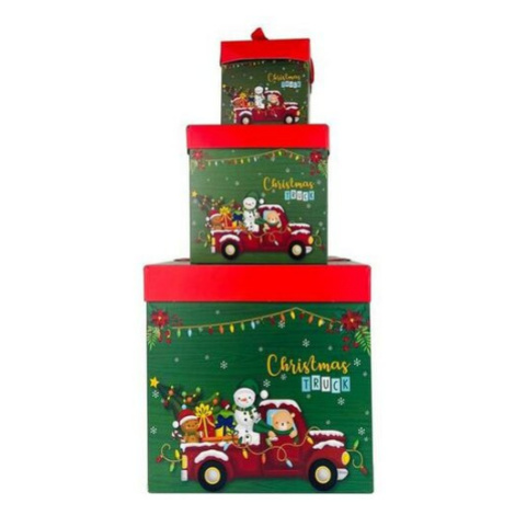 Toro Sada vianočných darčekových krabíc so stuhou Christmas Truck, 3 veľkosti