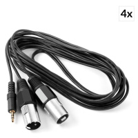 FrontStage 4x Y-kábel XLR samec na 3,5mm jack, 30cm