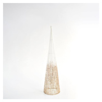 Eurolamp Stromový kornút ozdoba, biele trblietky, 20 x 80 cm, 1 ks