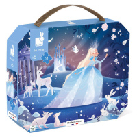 Puzzle pre deti Ľadová kráľovná Janod v kufríku 54 ks
