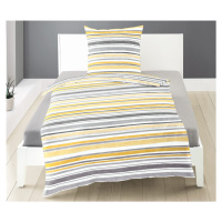 Bierbaum obliečka bavlnený satén 3327 Stripe Yellow 140x200/70x90 cm