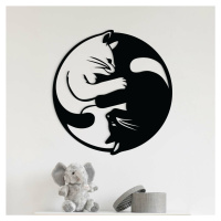 Drevená dekorácia na stenu - Mačičky v objatí