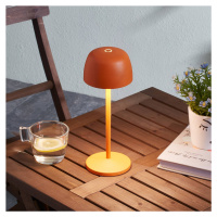 Lindby LED dobíjacia stolová lampa Areitty, oranžová, sada 2 ks, hliník