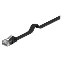 PremiumCord Plochý patch kábel UTP RJ45-RJ45 CAT6 10m čierna