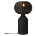 Čierna stolová lampa s ratanovým tienidlom (výška  43 cm) Werna – Villa Collection
