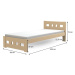 DL Drevená jednolôžková posteľ 90x200 Roma - borovica