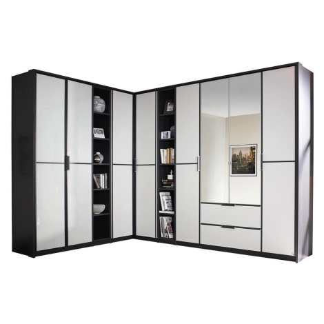 MID.YOU ROHOVÁ ŠATNÍKOVÁ SKRIŇA, sivá, biela,